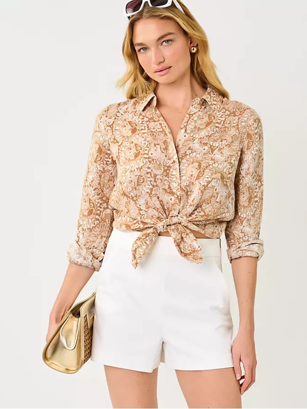 NWT Lilly Pulitzer Sea View Linen Button Down Shirt Size XL